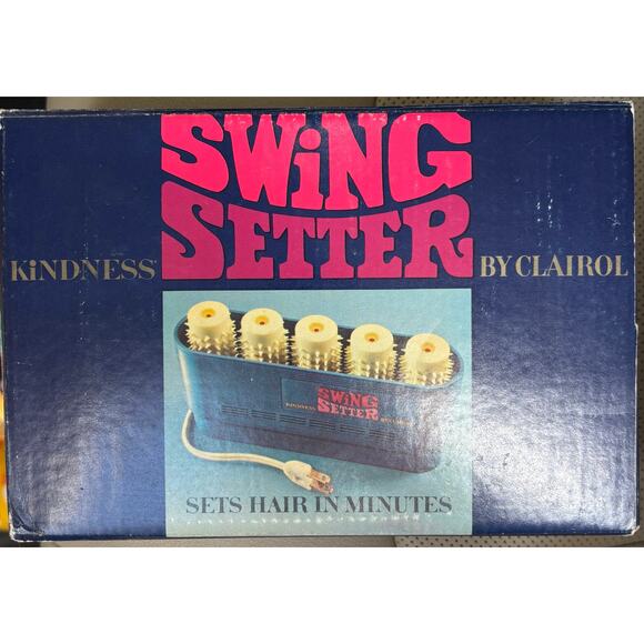 Vtg Clairol Kindness SWING SETTER Hot Rollers Jumbo Hair Curlers Travel Tested - Picture 2 of 3